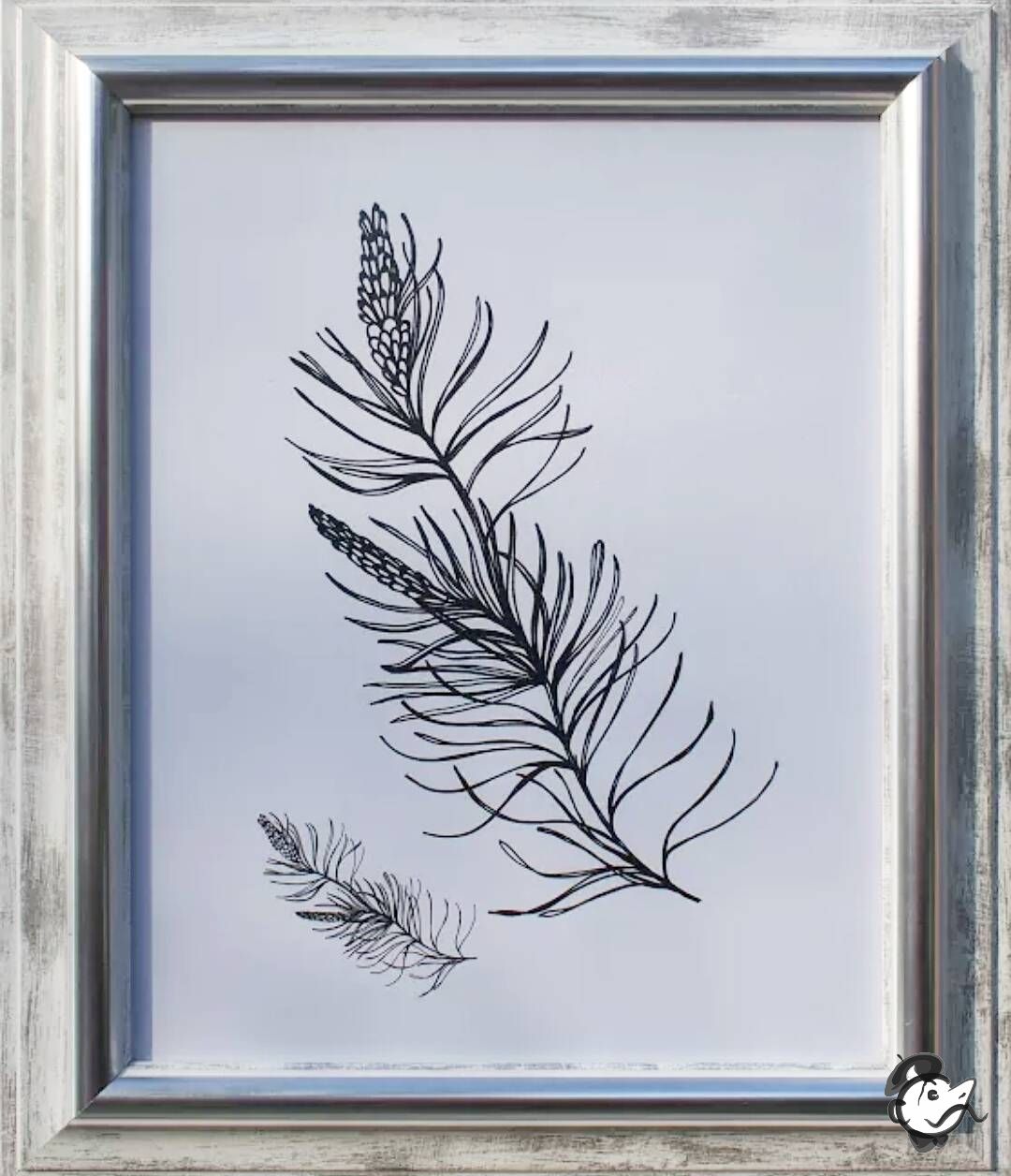 Biała ramka przecierana, exclusive, zima, biel